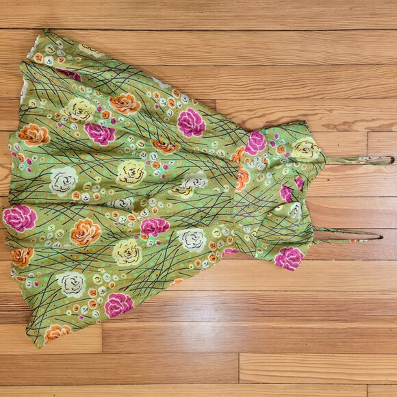 Anthropologie Girls from Savoy Sculptural Floral Midi Dress Garden Party Retro 2 - Picture 5 of 11